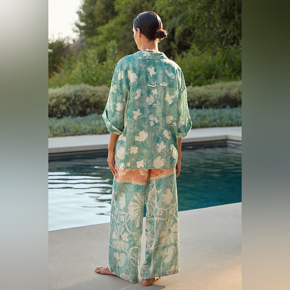 BY ANTHROPOLOGIE LINEN WIDE LEG PANTS SIZE SMALL - Picture 2 of 11